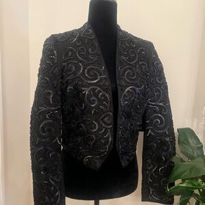 Express Black Embellished Women's Blazer with sequin and beads